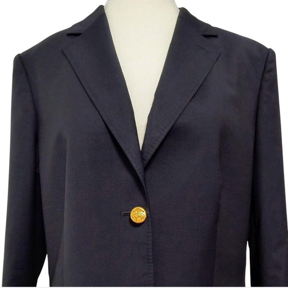 Brooks Brothers Navy Wool Blazer with Gold Buttons, 12 - Picture 4 of 9